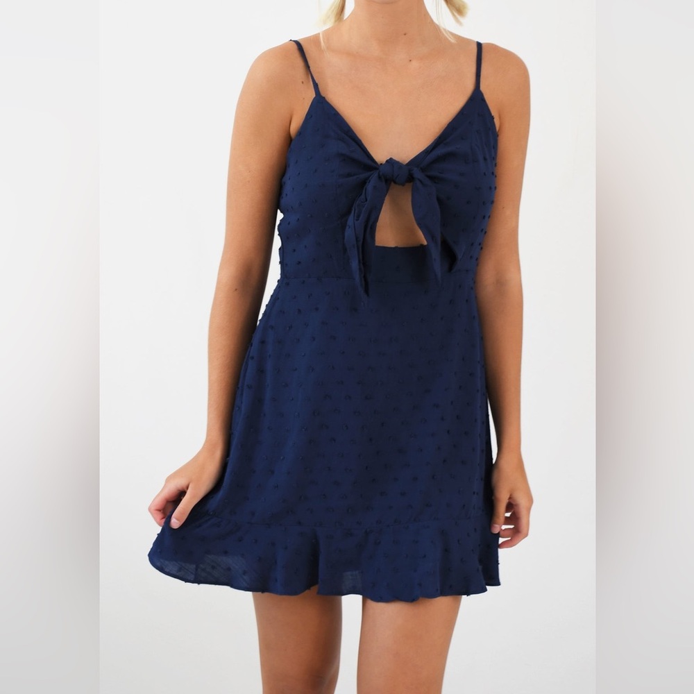 Lulu’s Front Tie Peek-a-Boo Dress